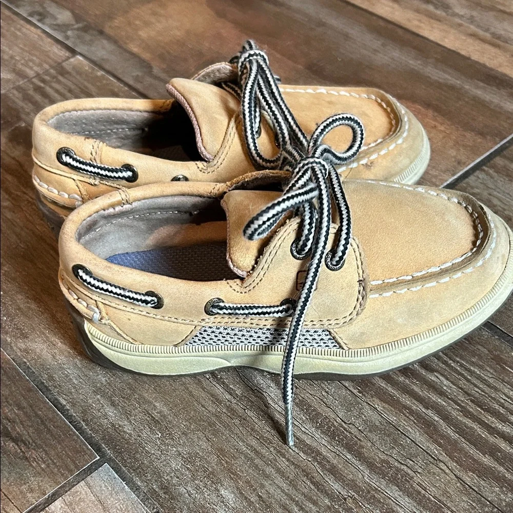 Kids Sperry tan intrepid Boat Shoes